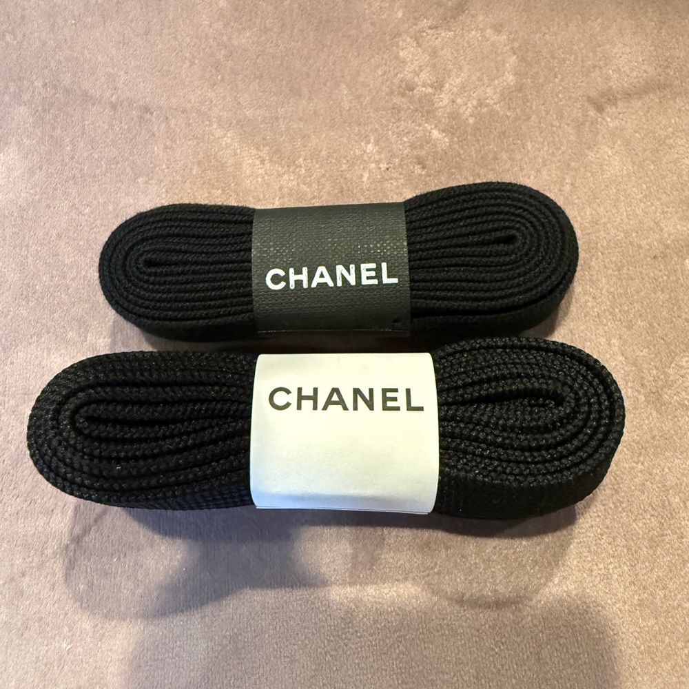 NEW AUTHENTIC CHANEL Classic Black Laces - thin and wide sets